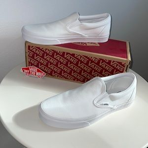 NWOT Classic All White Vans 10.5M/12W